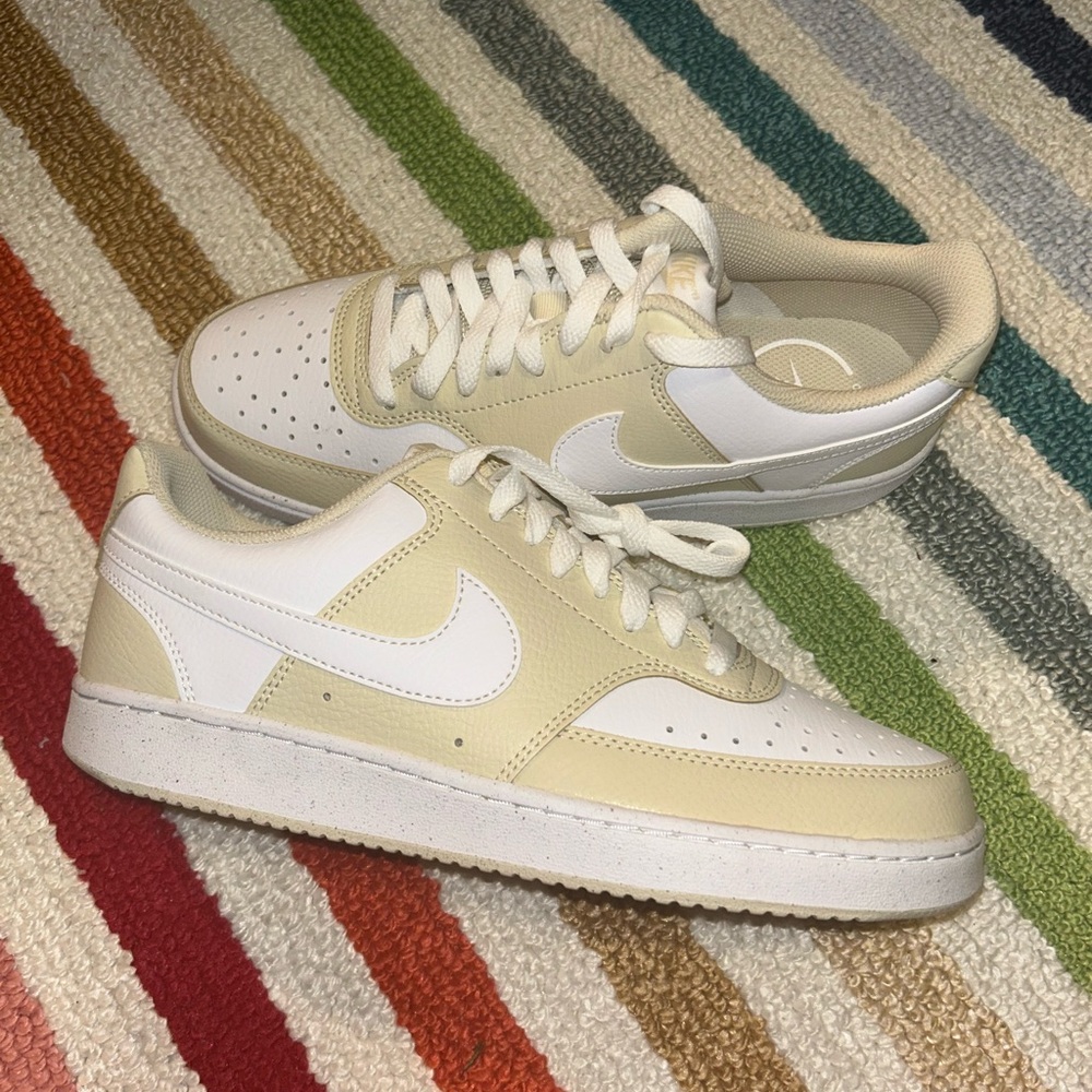 Nike Cream and White Athletic Shoes